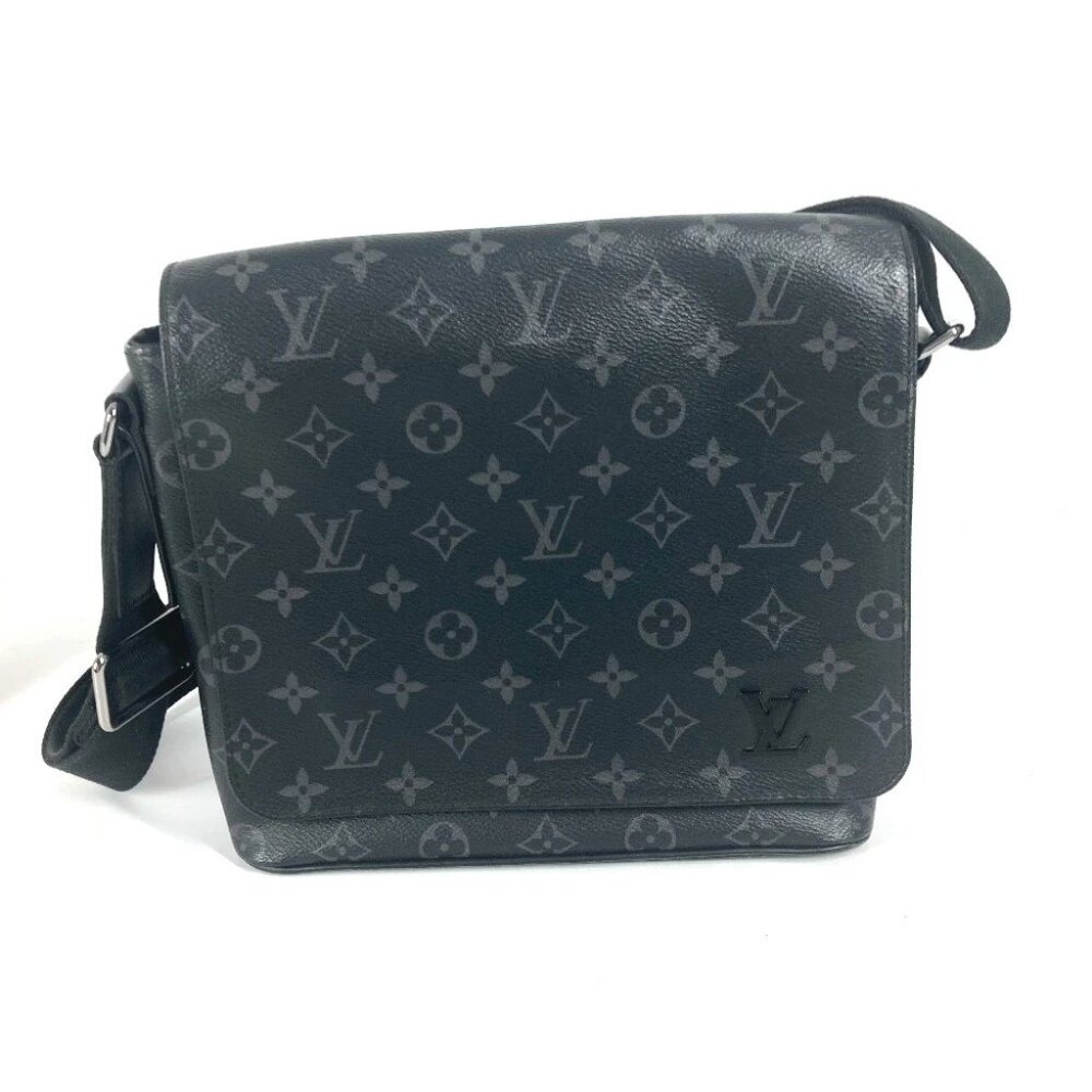 LOUIS VUITTON M45272 MonogramEclipse District PM bag flap crossbody Shoulder Bag